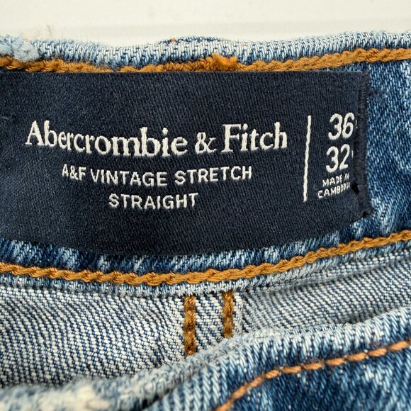 Abercrombie & Fitch Men's Vintage Stretch Straight Jeans Blue Size 36x32 NWT - Picture 4 of 11